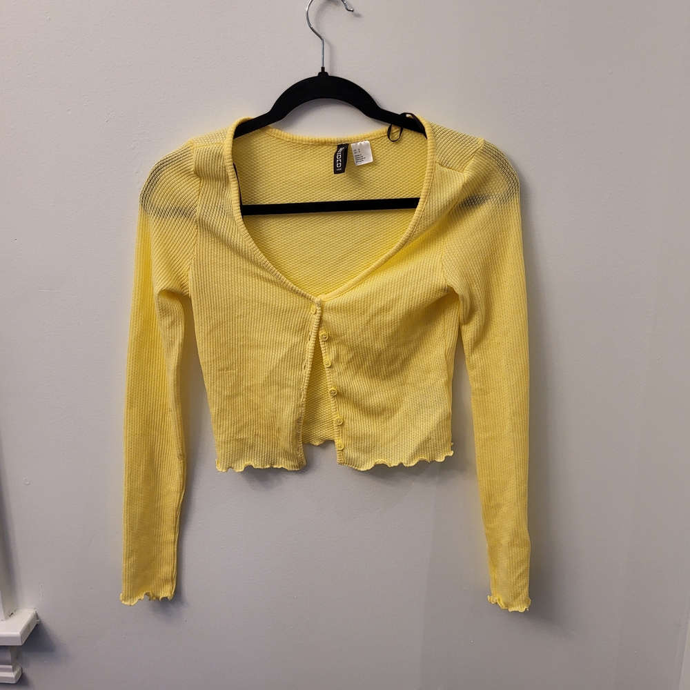 H&M Yellow Ribbed Crop Top